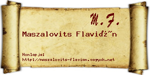 Maszalovits Flavián névjegykártya